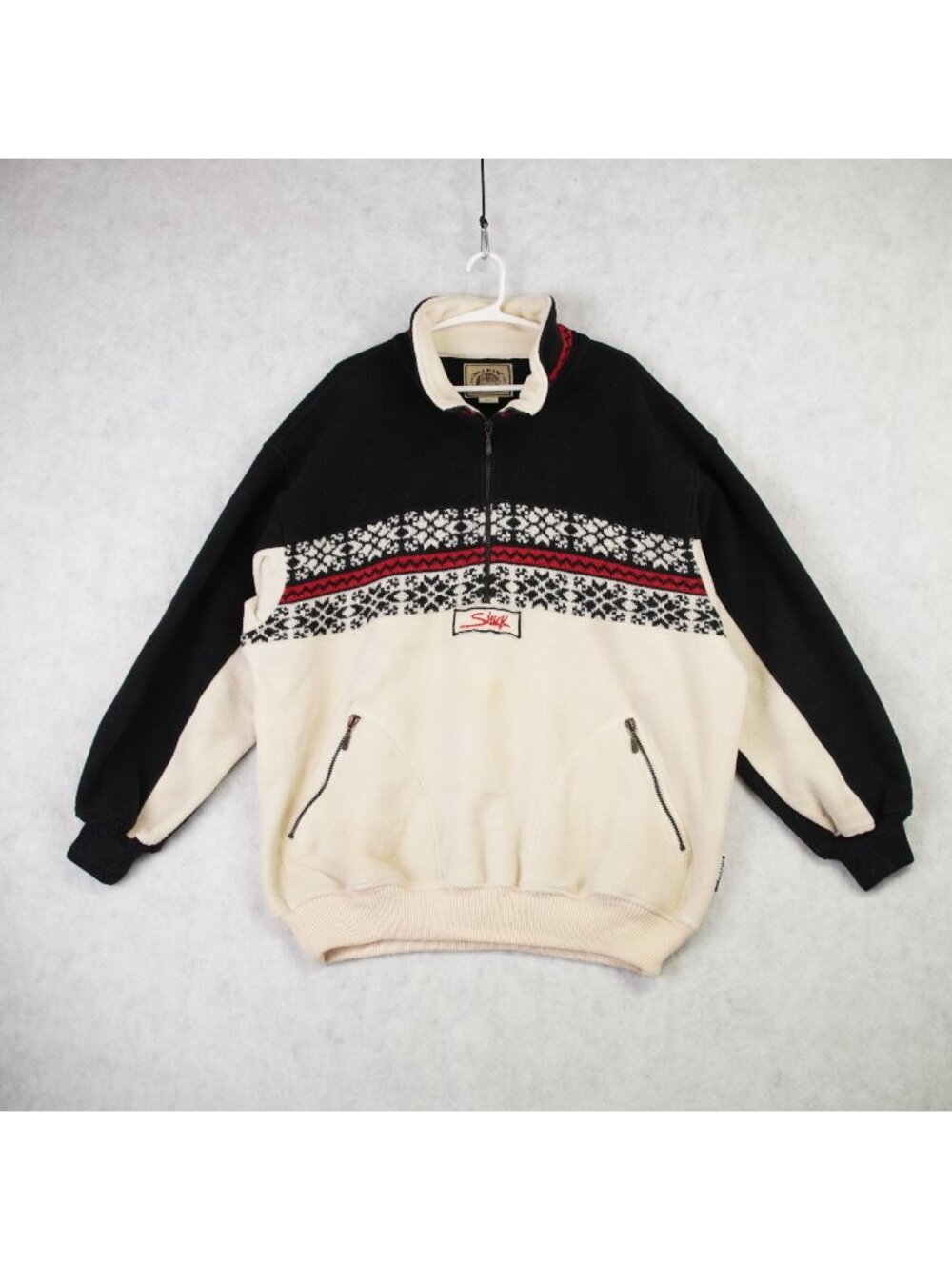 Vintage Silvy Half Zip Polartec Pullover Fleece Jacket Beige Mens Sz XXL Italy